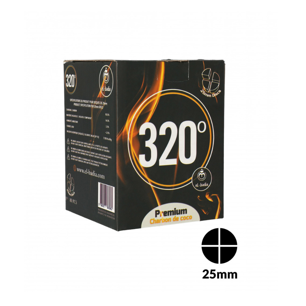 El-Badia 320° Coconut-Cube Charcoal 1kg - Disc - Khalilmamoon